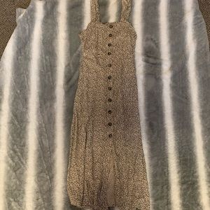 Cheetah print, button down dress with mid slip